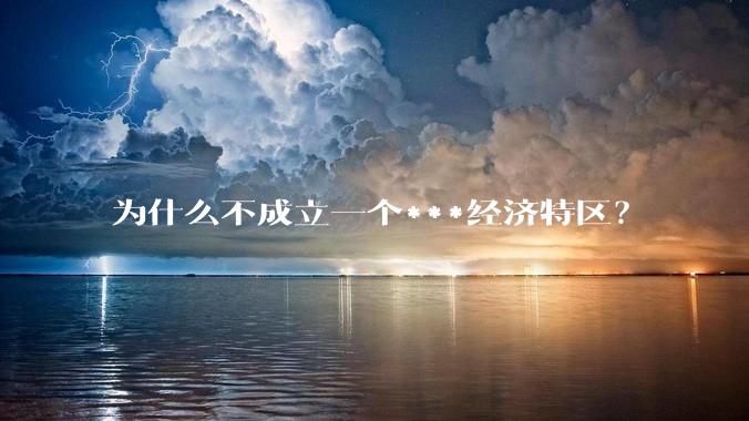 为什么不成立一个***经济特区？